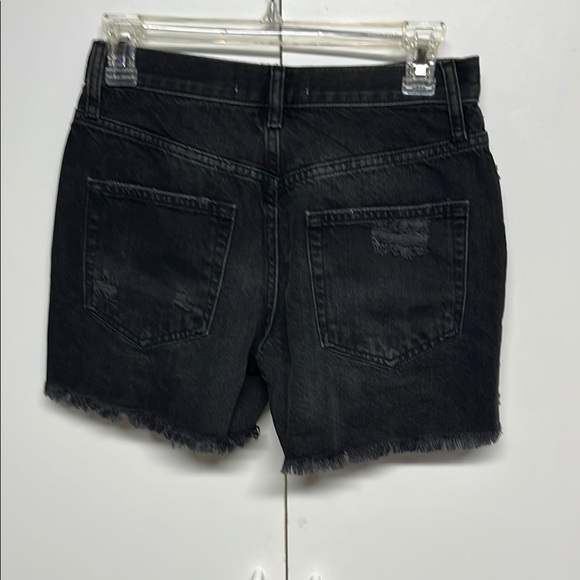 Free People Black Distressed Denim Shorts - Picture 6 of 8